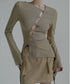 Asymmetric Cut-Out Hook Cardigan
